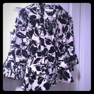 Floral Blazer - Fabric Ornate Buttons